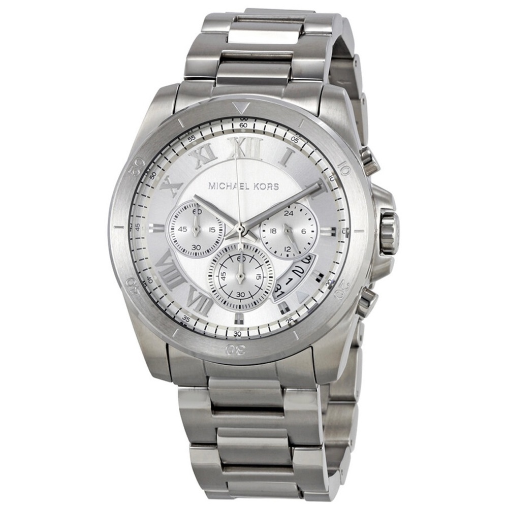 Michael Kors Men’s Brecken Silver-Tone Watch MK8562.